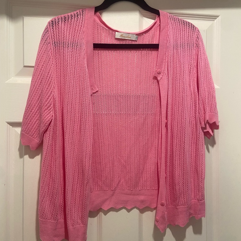 Pink Women's Sweater Cardigan
